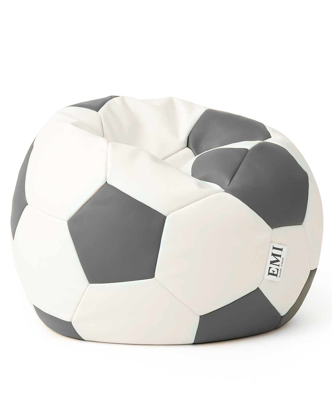 sedaci vak futbalova lopta bielosiva